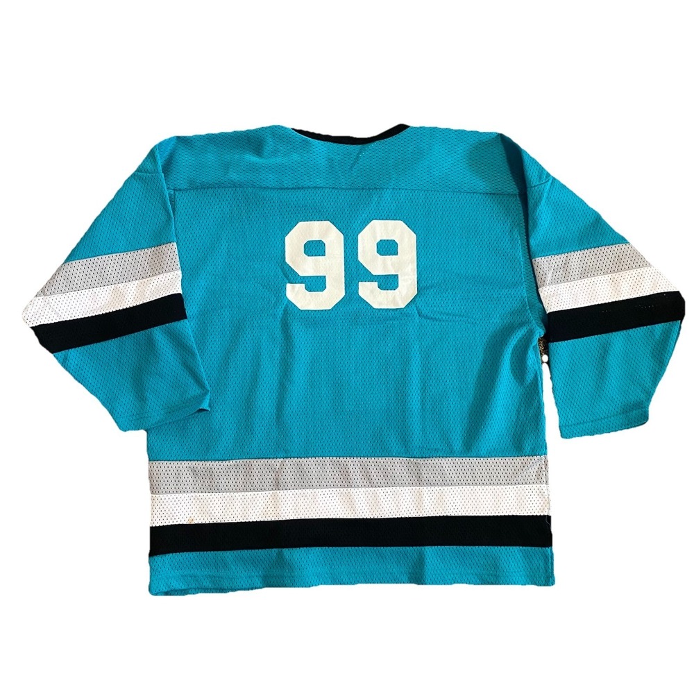 KOBE XL Turquoise Canada 99 Hockey Mesh‎ Jersey Shirt Long Sleeve Athletic Top